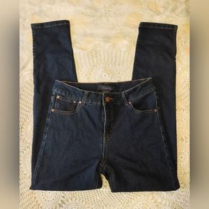 LIQUID X Dark Wash Split Hem Skinny Jeans Size 7/8